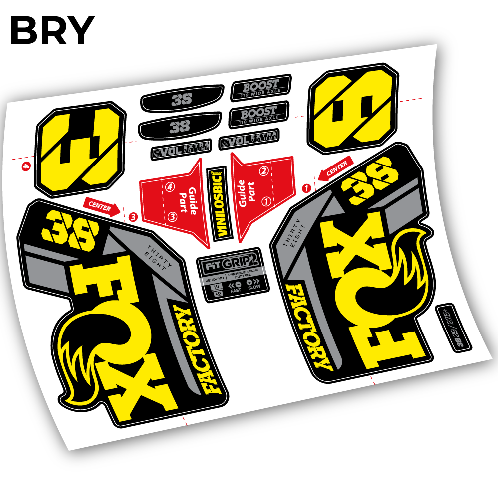 Fox 38 Factory 2021 Pegatinas en vinilo adhesivo horquilla