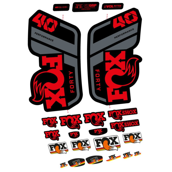 Pegatinas en vinilo adhesivo compatibles con horquilla Fox 40 Performance 2021, 2022 y 2023 – Adhesivos resistentes para MTB (1)