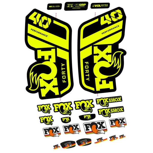 Pegatinas en vinilo adhesivo compatibles con horquilla Fox 40 Performance 2021, 2022 y 2023 – Adhesivos resistentes para MTB (2)
