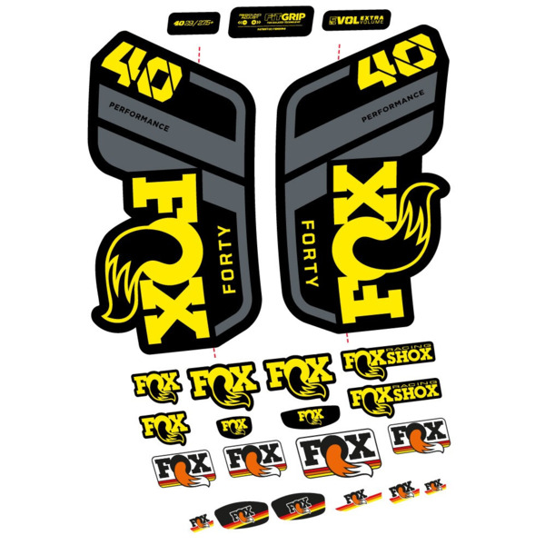 Pegatinas en vinilo adhesivo compatibles con horquilla Fox 40 Performance 2021, 2022 y 2023 – Adhesivos resistentes para MTB (3)