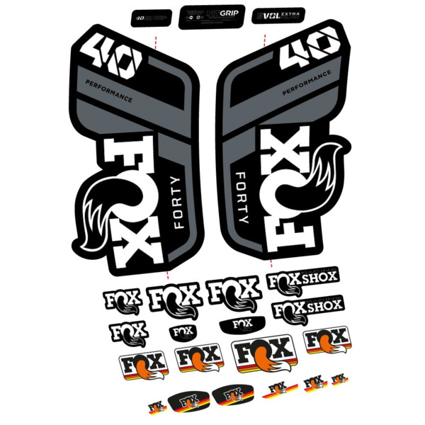 Pegatinas en vinilo adhesivo compatibles con horquilla Fox 40 Performance 2021, 2022 y 2023 – Adhesivos resistentes para MTB (6)