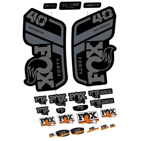 Pegatinas en vinilo adhesivo compatibles con horquilla Fox 40 Performance 2021, 2022 y 2023 – Adhesivos resistentes para MTB (7)