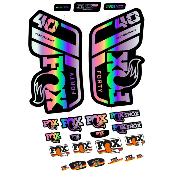Pegatinas en vinilo adhesivo compatibles con horquilla Fox 40 Performance 2021, 2022 y 2023 – Adhesivos resistentes para MTB (8)