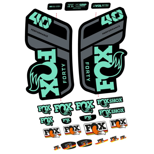 Pegatinas en vinilo adhesivo compatibles con horquilla Fox 40 Performance 2021, 2022 y 2023 – Adhesivos resistentes para MTB (9)