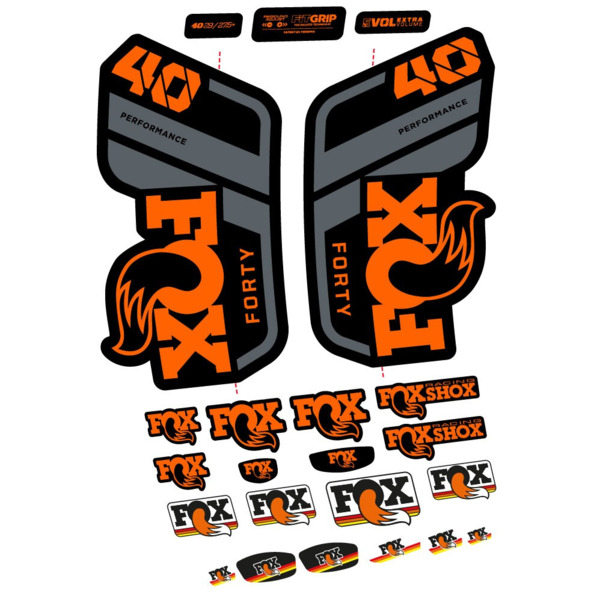 Pegatinas en vinilo adhesivo compatibles con horquilla Fox 40 Performance 2021, 2022 y 2023 – Adhesivos resistentes para MTB (11)