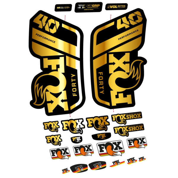 Pegatinas en vinilo adhesivo compatibles con horquilla Fox 40 Performance 2021, 2022 y 2023 – Adhesivos resistentes para MTB (14)