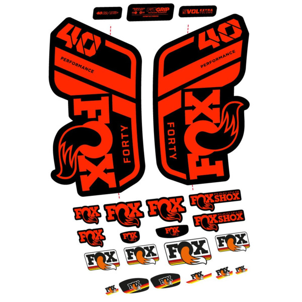 Pegatinas en vinilo adhesivo compatibles con horquilla Fox 40 Performance 2021, 2022 y 2023 – Adhesivos resistentes para MTB (18)