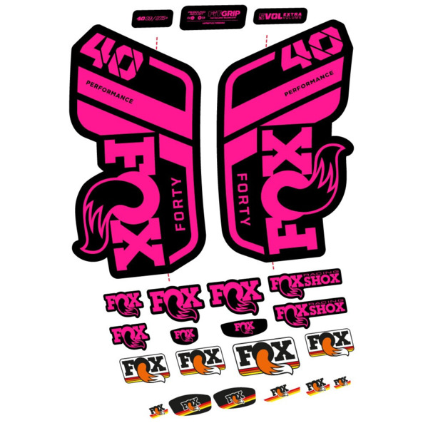 Pegatinas en vinilo adhesivo compatibles con horquilla Fox 40 Performance 2021, 2022 y 2023 – Adhesivos resistentes para MTB (20)
