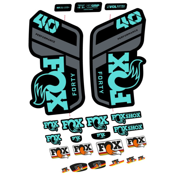Pegatinas en vinilo adhesivo compatibles con horquilla Fox 40 Performance 2021, 2022 y 2023 – Adhesivos resistentes para MTB (22)