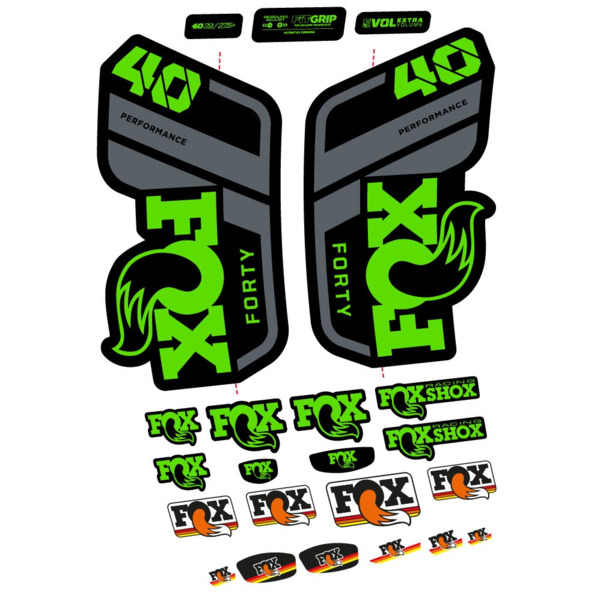Pegatinas en vinilo adhesivo compatibles con horquilla Fox 40 Performance 2021, 2022 y 2023 – Adhesivos resistentes para MTB (24)