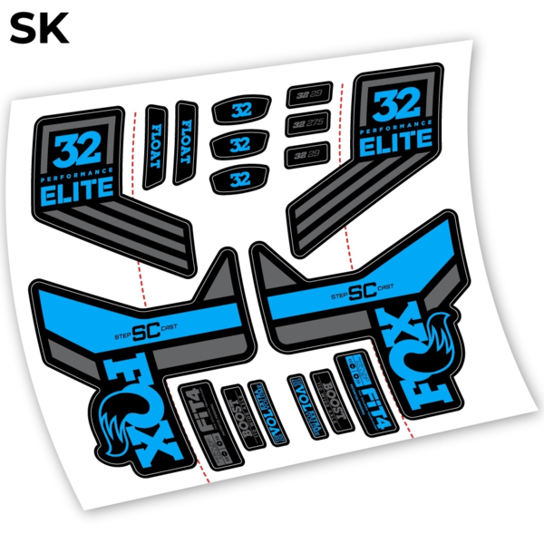 Fox SC 32 Elite Performance 2018 Pegatinas en vinilo adhesivo horquilla (19)