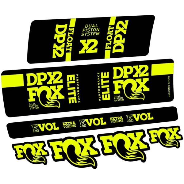 Fox Elite DPX2 2019 Pegatinas en vinilo adhesivo Amortiguador (2)