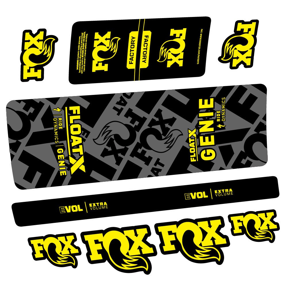 Fox Float X Genie Pegatinas en vinilo adhesivo Amortiguador (1)