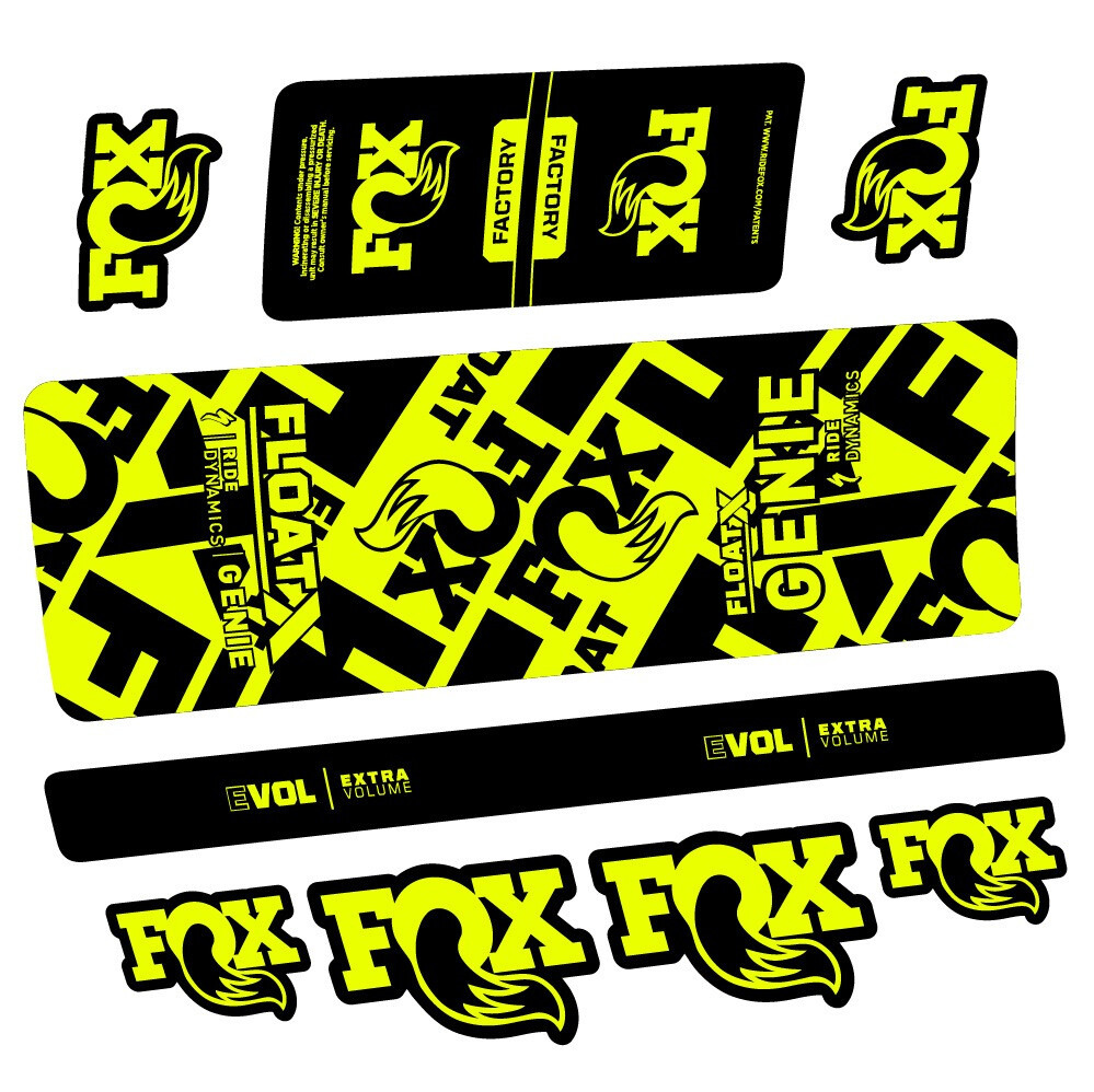 Fox Float X Genie Pegatinas en vinilo adhesivo Amortiguador (2)