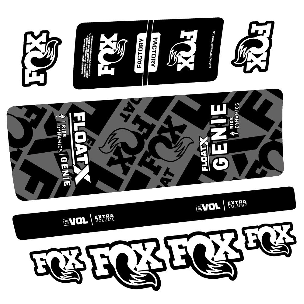 Fox Float X Genie Pegatinas en vinilo adhesivo Amortiguador (1)