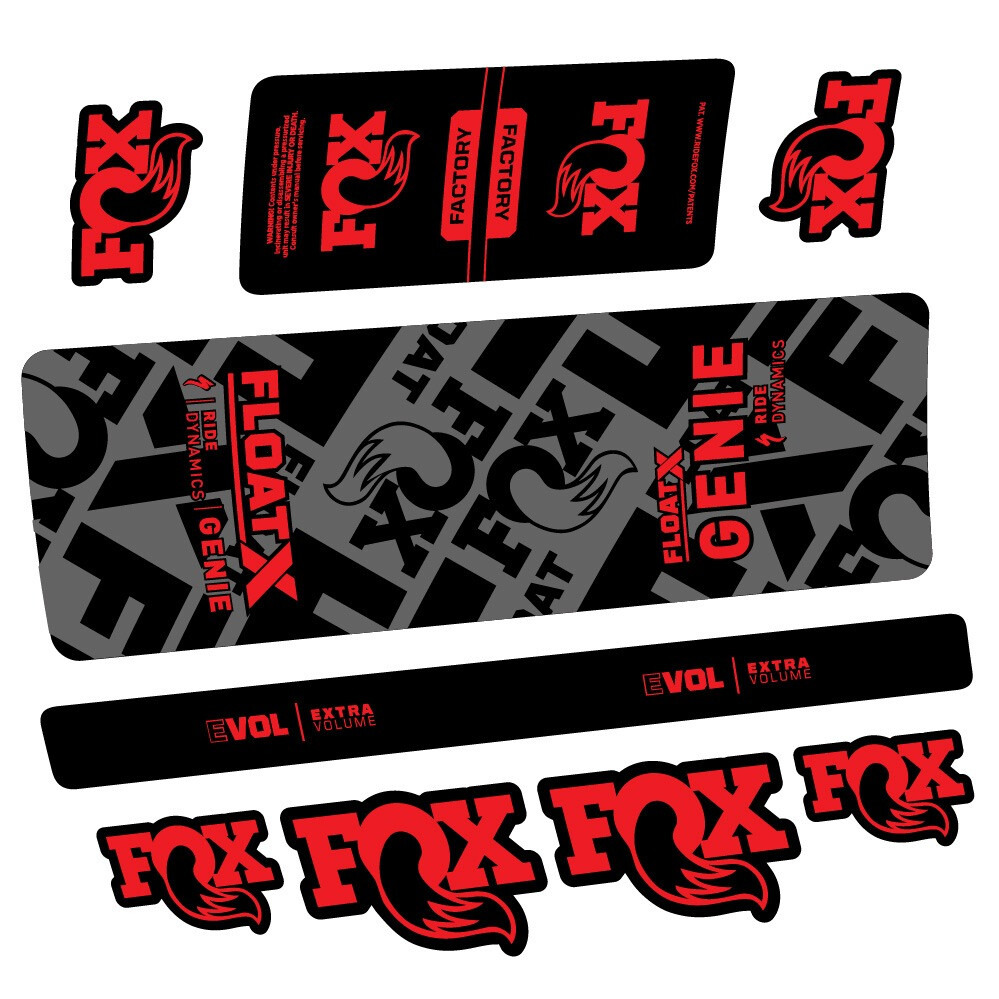 Fox Float X Genie Pegatinas en vinilo adhesivo Amortiguador (1)