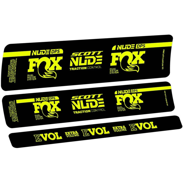Fox Nude DPS Scott Pegatinas en vinilo adhesivo Amortiguador (2)