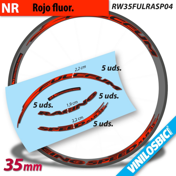 Fulcrum Racing Speed XLR vinilos adhesivos llanta 35mm (2)