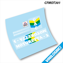 GAC Motoretta 3 pegatinas vinilo adhesivo bici clásica