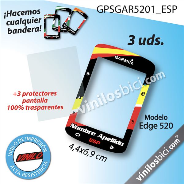 Garmin Edge 520 vinilos adhesivos (3 uds. iguales)