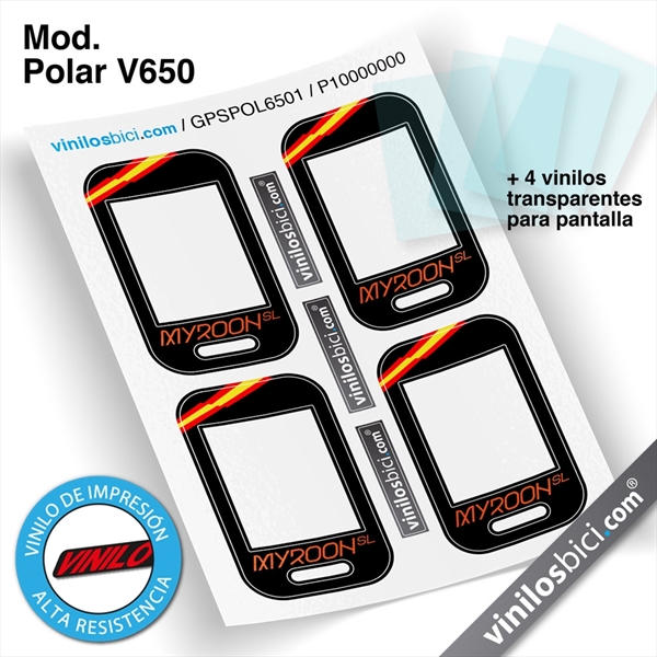GPS Polar V650 pegatinas vinilo adhesivo protector