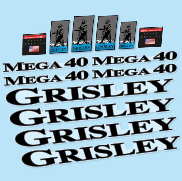 Grisley Mega 40 Pegatinas en vinilo adhesivo Bici Clásica (2)