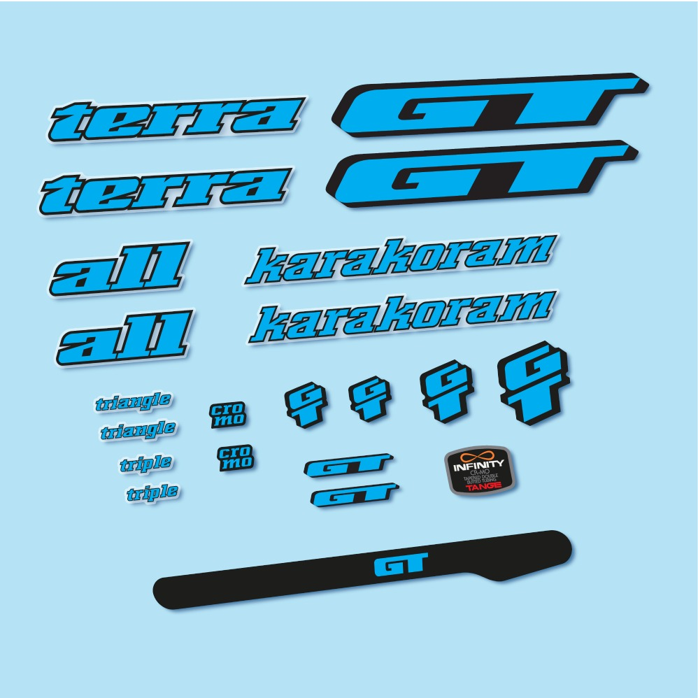 GT Terra Karakoram 1993 Pegatinas en vinilo adhesivo Cuadro Bici Clásica (4)