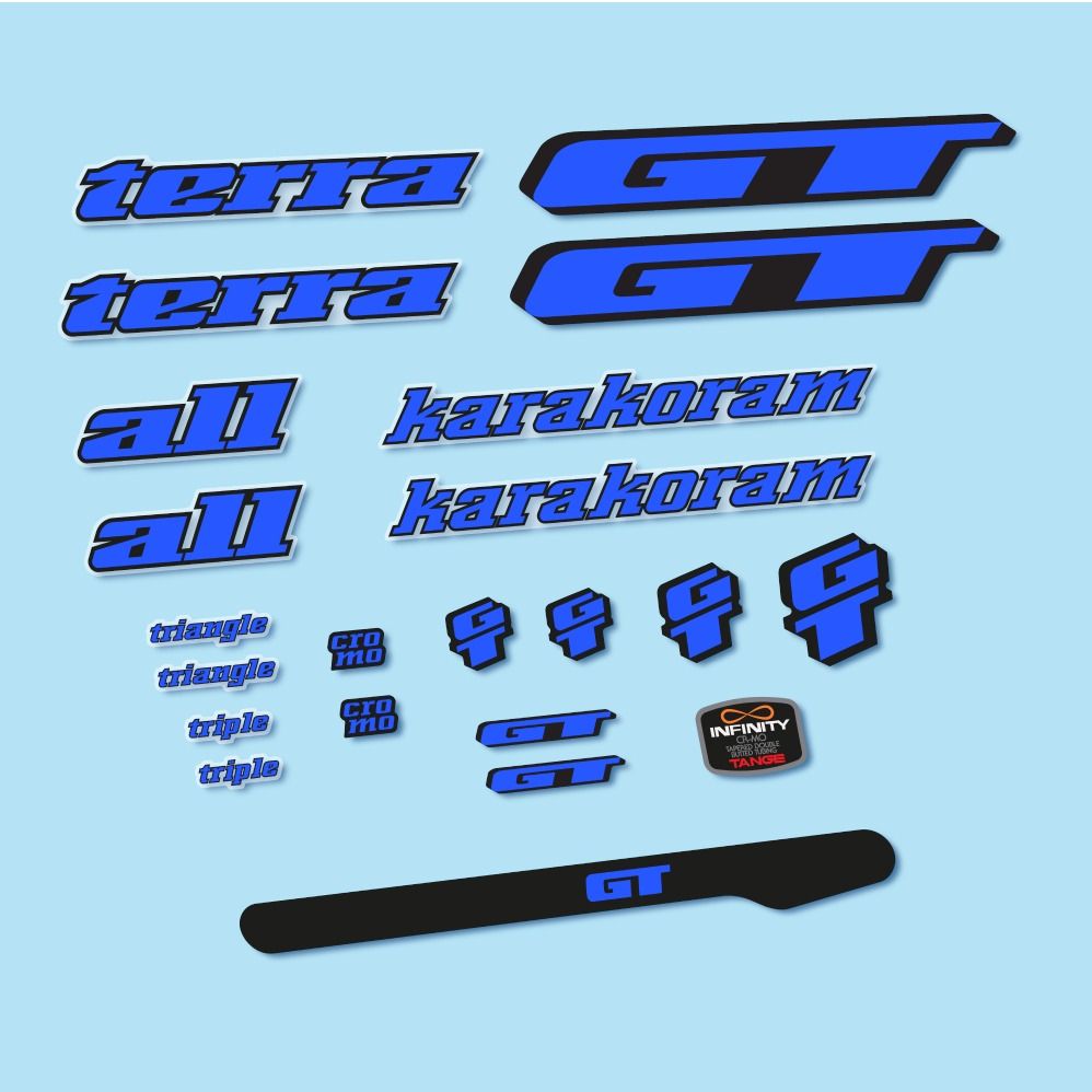 GT Terra Karakoram 1993 Pegatinas en vinilo adhesivo Cuadro Bici Clásica (5)