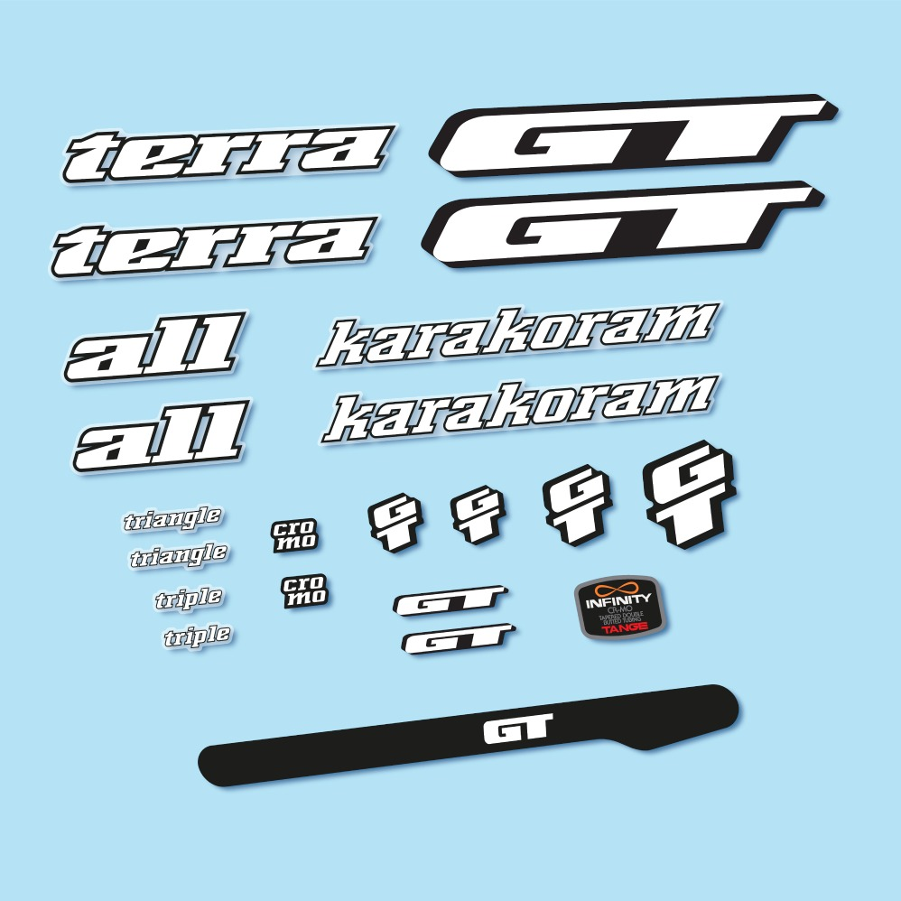 GT Terra Karakoram 1993 Pegatinas en vinilo adhesivo Cuadro Bici Clásica (6)