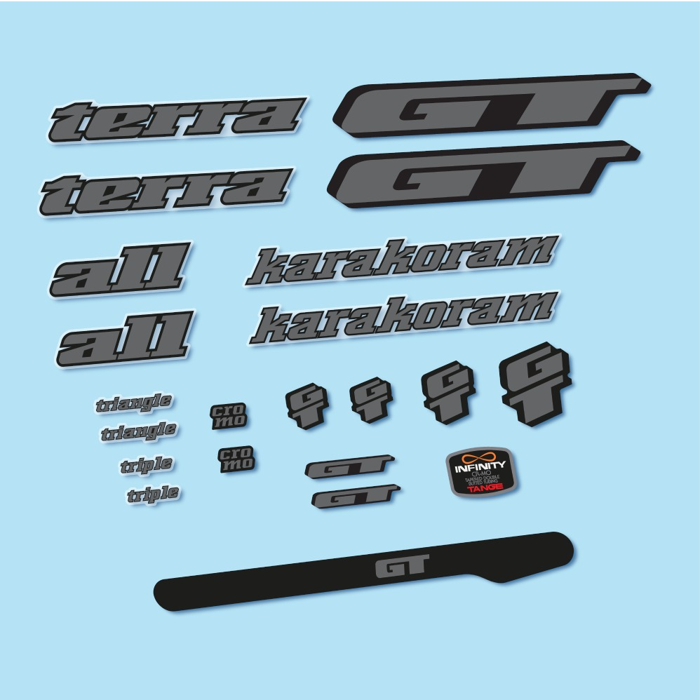 GT Terra Karakoram 1993 Pegatinas en vinilo adhesivo Cuadro Bici Clásica (7)