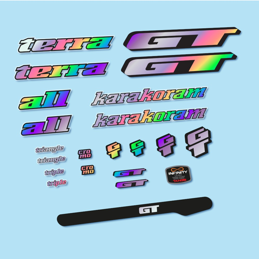 GT Terra Karakoram 1993 Pegatinas en vinilo adhesivo Cuadro Bici Clásica (8)