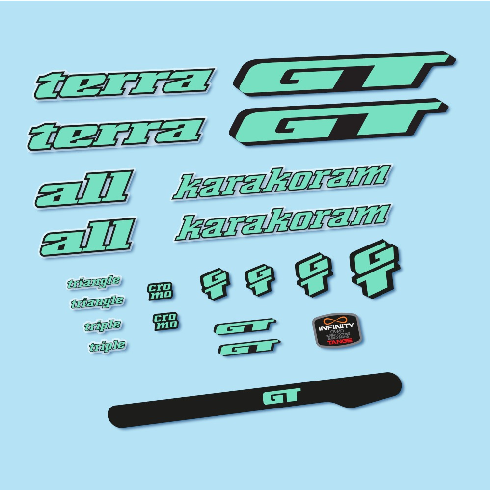 GT Terra Karakoram 1993 Pegatinas en vinilo adhesivo Cuadro Bici Clásica (9)