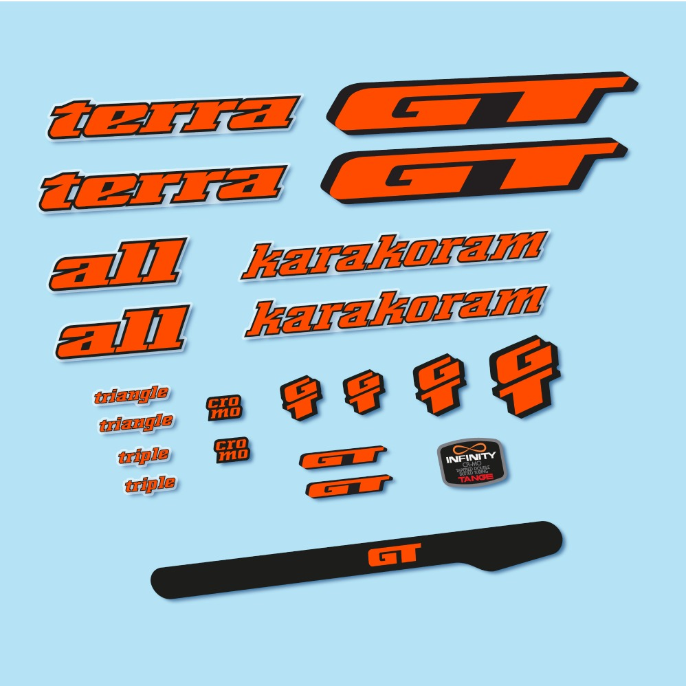 GT Terra Karakoram 1993 Pegatinas en vinilo adhesivo Cuadro Bici Clásica (10)
