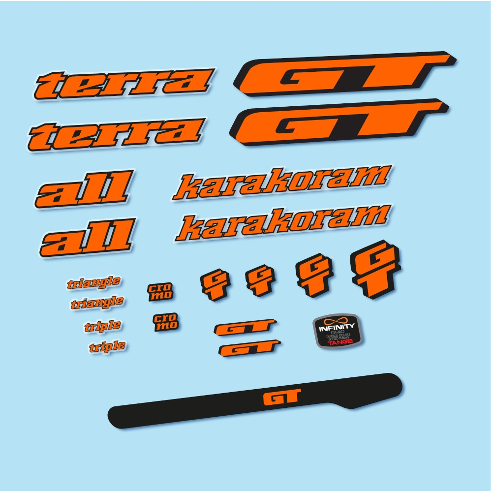 GT Terra Karakoram 1993 Pegatinas en vinilo adhesivo Cuadro Bici Clásica (11)