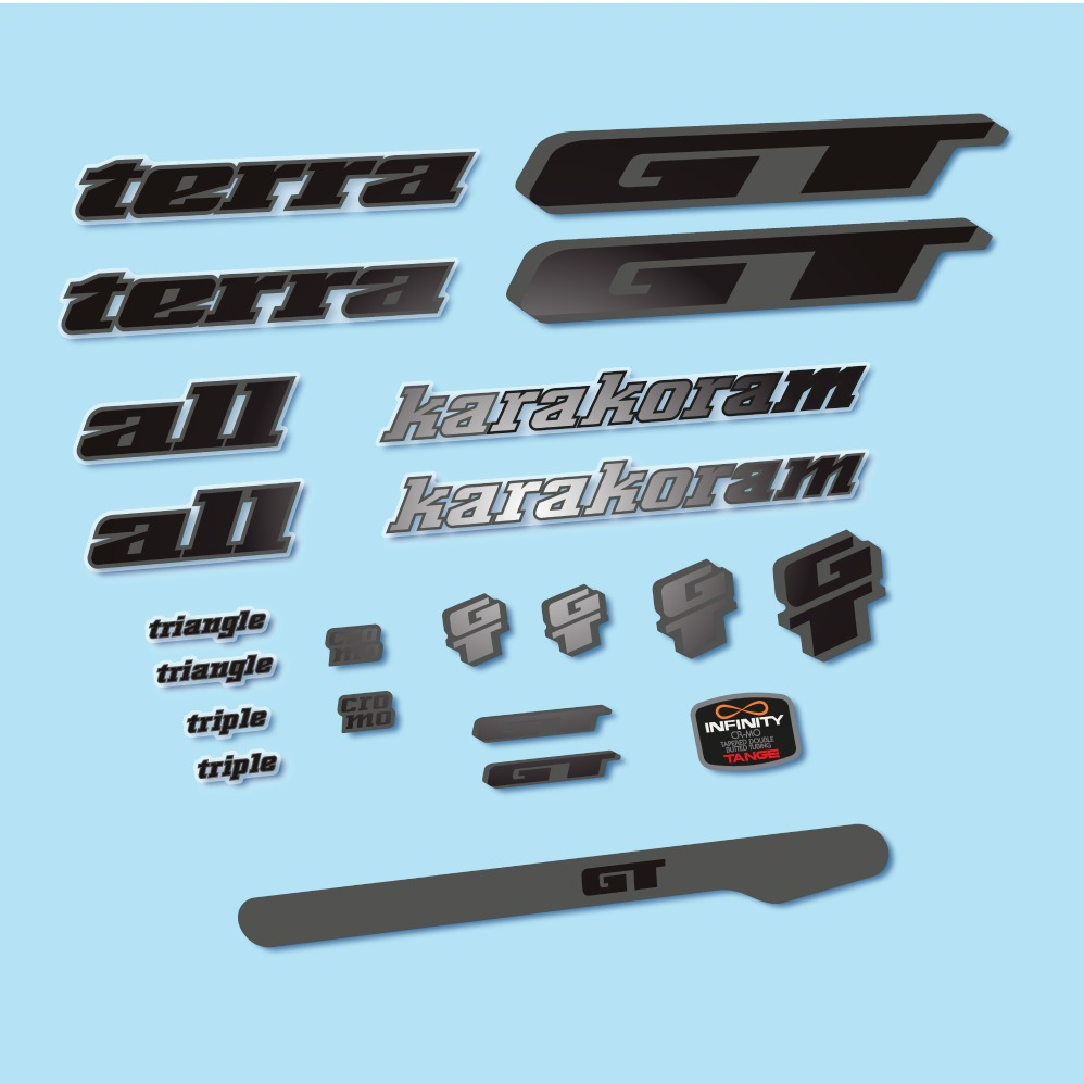 GT Terra Karakoram 1993 Pegatinas en vinilo adhesivo Cuadro Bici Clásica (12)