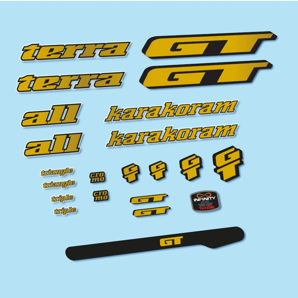 GT Terra Karakoram 1993 Pegatinas en vinilo adhesivo Cuadro Bici Clásica (13)