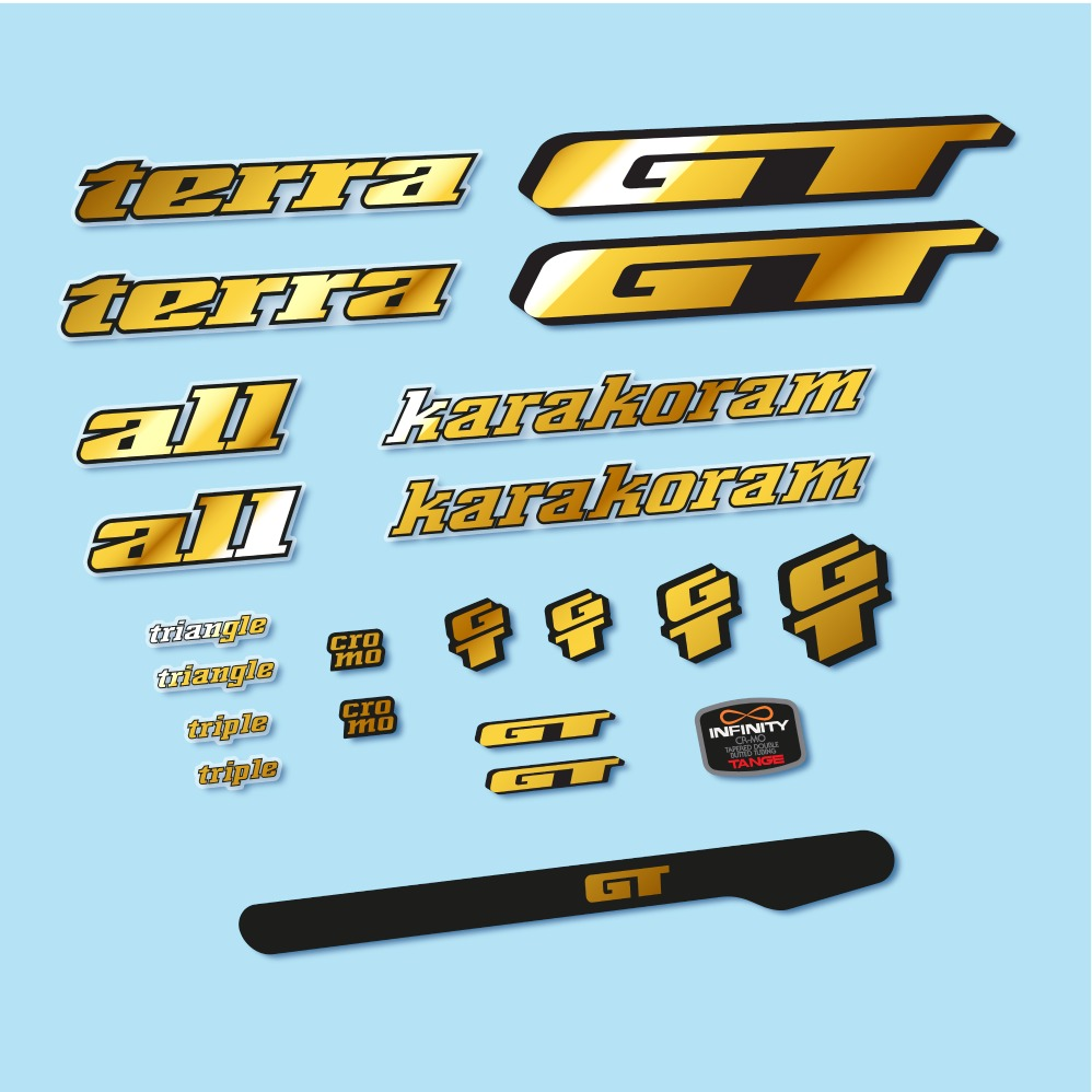 GT Terra Karakoram 1993 Pegatinas en vinilo adhesivo Cuadro Bici Clásica (14)