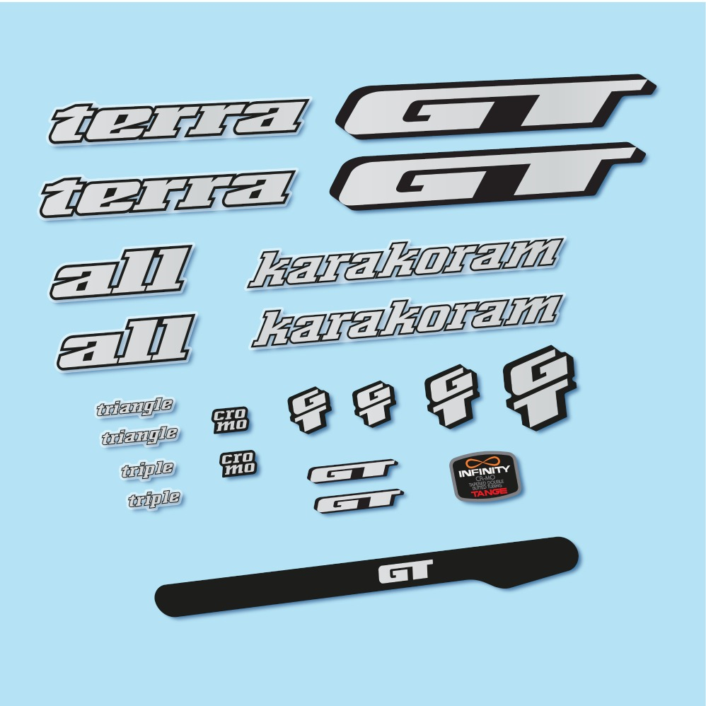 GT Terra Karakoram 1993 Pegatinas en vinilo adhesivo Cuadro Bici Clásica (15)