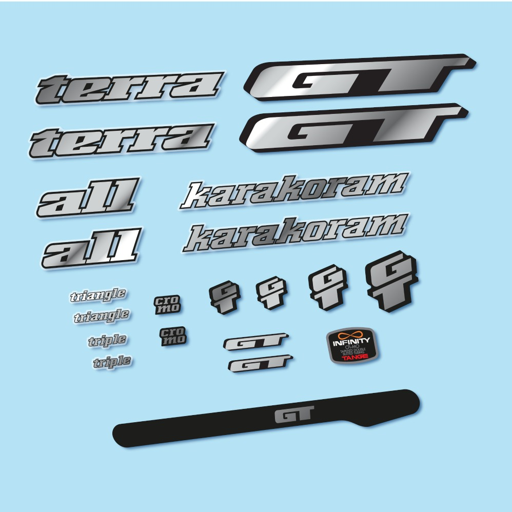 GT Terra Karakoram 1993 Pegatinas en vinilo adhesivo Cuadro Bici Clásica (16)