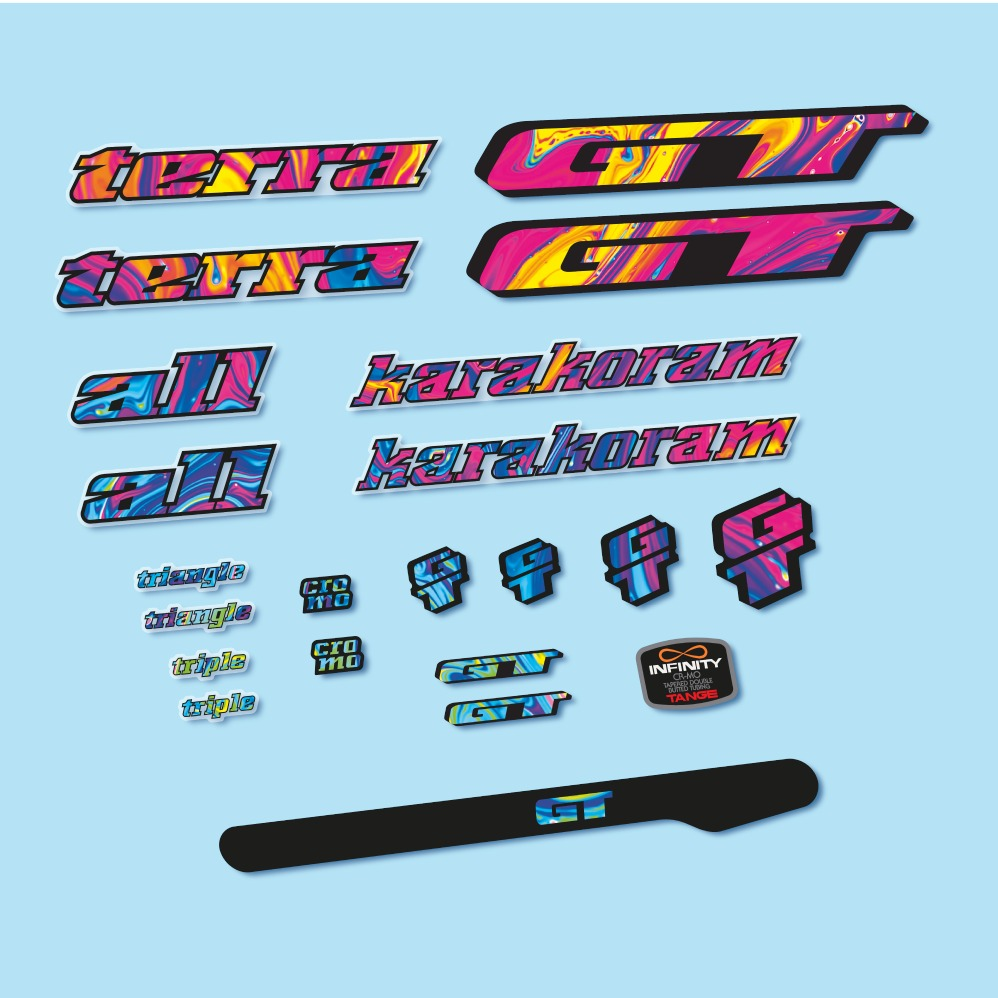 GT Terra Karakoram 1993 Pegatinas en vinilo adhesivo Cuadro Bici Clásica (17)