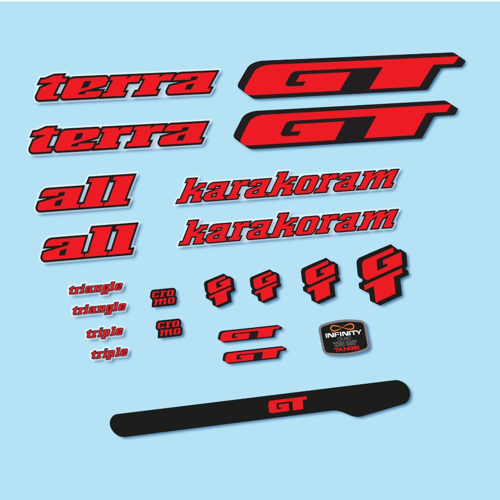 GT Terra Karakoram 1993 Pegatinas en vinilo adhesivo Cuadro Bici Clásica (19)