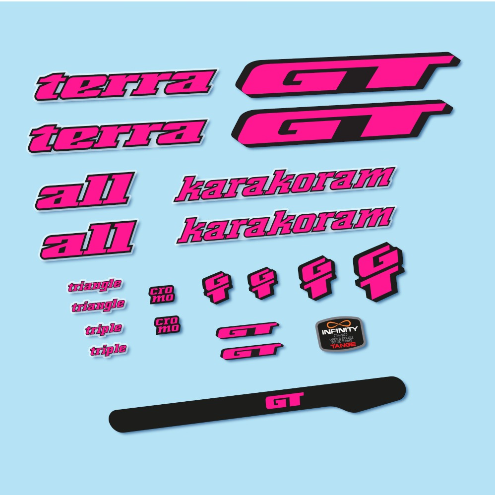 GT Terra Karakoram 1993 Pegatinas en vinilo adhesivo Cuadro Bici Clásica (20)