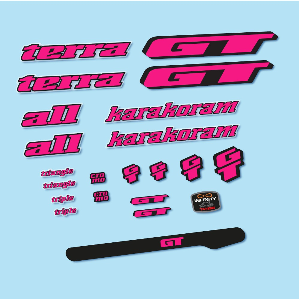 GT Terra Karakoram 1993 Pegatinas en vinilo adhesivo Cuadro Bici Clásica (21)