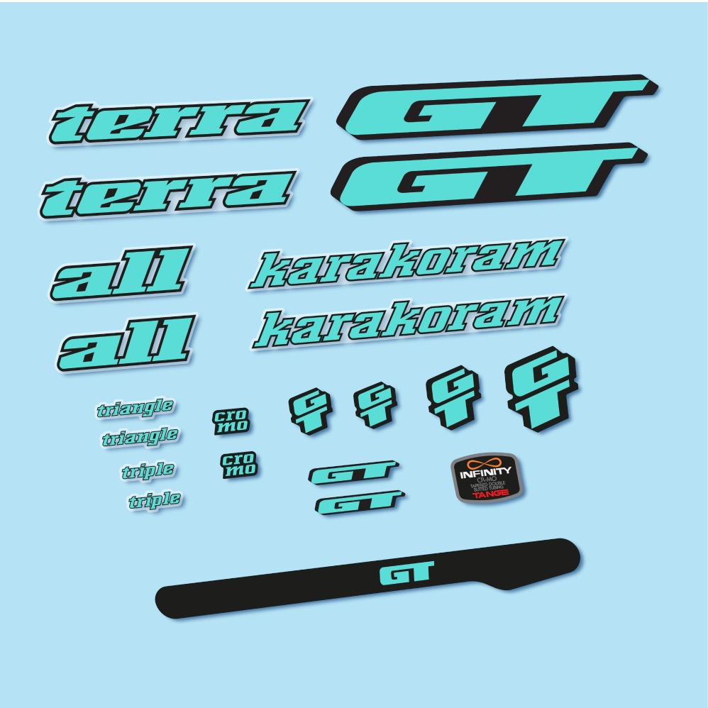 GT Terra Karakoram 1993 Pegatinas en vinilo adhesivo Cuadro Bici Clásica (22)
