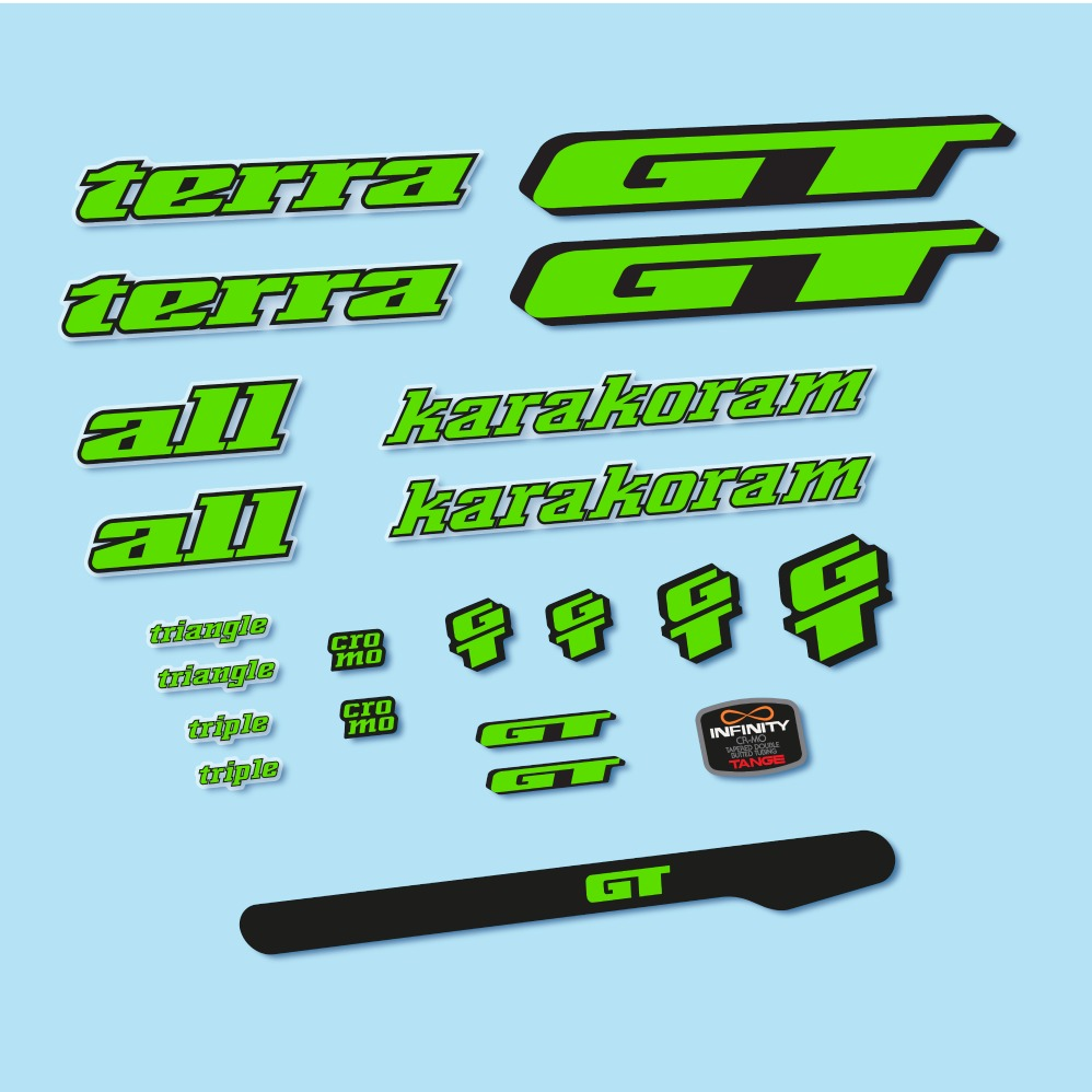 GT Terra Karakoram 1993 Pegatinas en vinilo adhesivo Cuadro Bici Clásica (24)