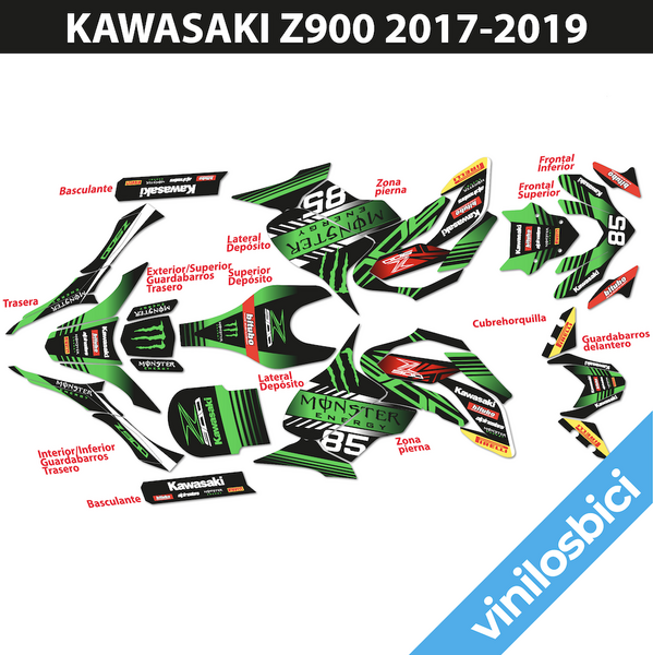Kawasaki Z900 2017-19 vinilos para moto completa