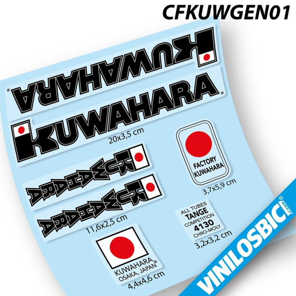 Kuwahara pegatinas en vinilo adhesivo bici clásica (1)