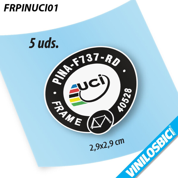 Logo UCI Homologación Pegatinas en vinilo adhesivo Cuadro