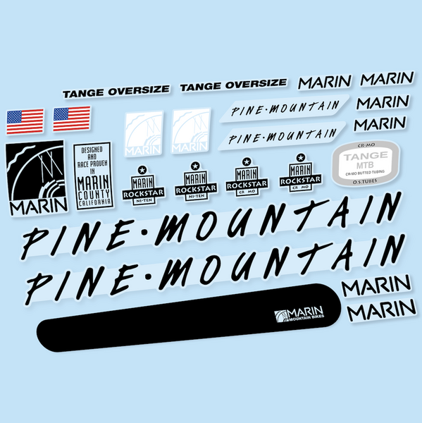 Marin Pine Mountain, pegatinas en vinilo adhesivo bici clásica