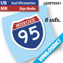 Interstate 95 pegatinas en vinilo adhesivo